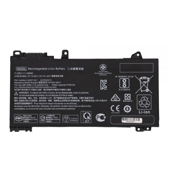 Replacement For HP RE03XL Battery 45Wh 11.55V