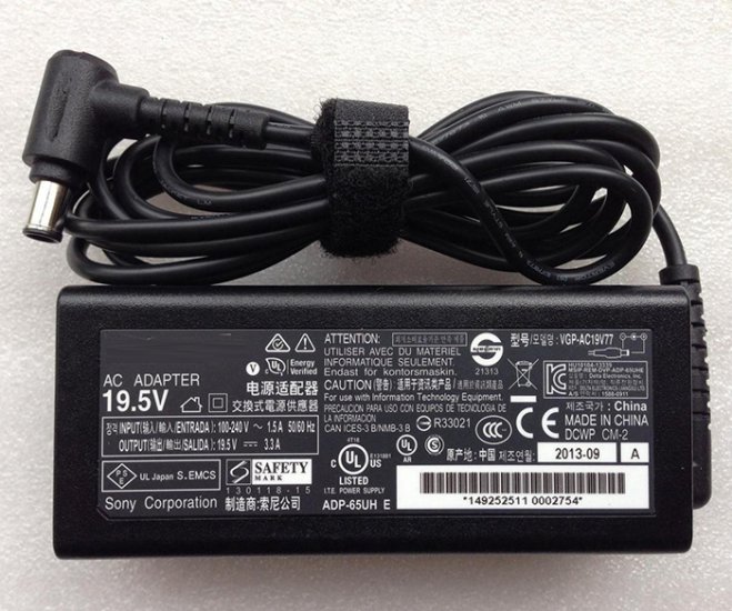 Replacement For Sony VGP-AC19V78 19.5V 3.3A 65W AC Adapter