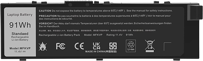 Replacement For Dell Precision 7710 7510 Battery 91Wh 11.4V
