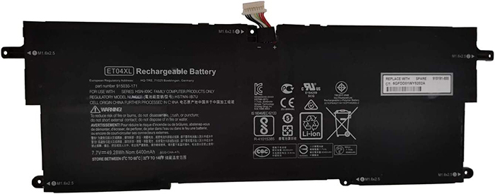 Replacement For HP ET04XL Battery 6470mAh 7.7V